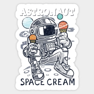 Funny Gift Astronaut Space Cream Sticker